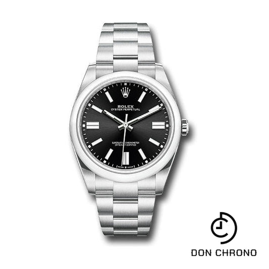 Reloj Rolex Oyster Perpetual 41 - Bisel abovedado - Esfera de índice negro - Brazalete Oyster - 124300 bkio