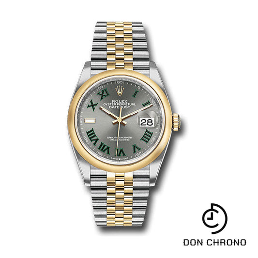 Reloj Rolex Rolesor Datejust 36 amarillo - Bisel abovedado - Esfera romana de pizarra - Brazalete Jubilee - 126203 slgrj