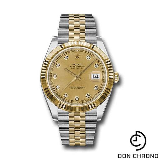 Rolex Steel and Yellow Gold Rolesor Datejust 41 Watch - Fluted Bezel - Champagne Diamond Dial - Jubilee Bracelet - 126333 chdj