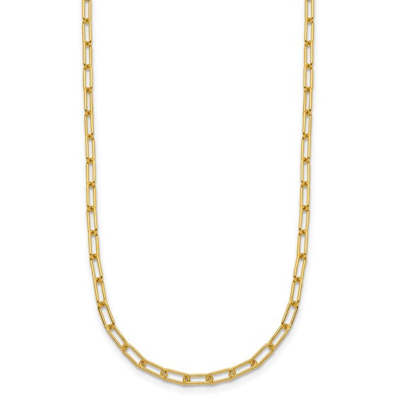 14K Yellow Gold Paperclip Necklace