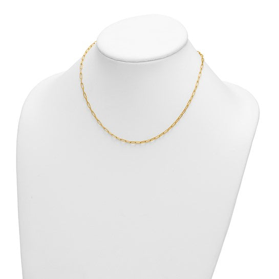 14K Yellow Gold Paperclip Necklace