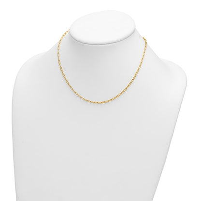 14K Yellow Gold Paperclip Necklace