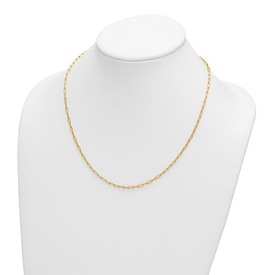 14K Yellow Gold Paperclip Necklace