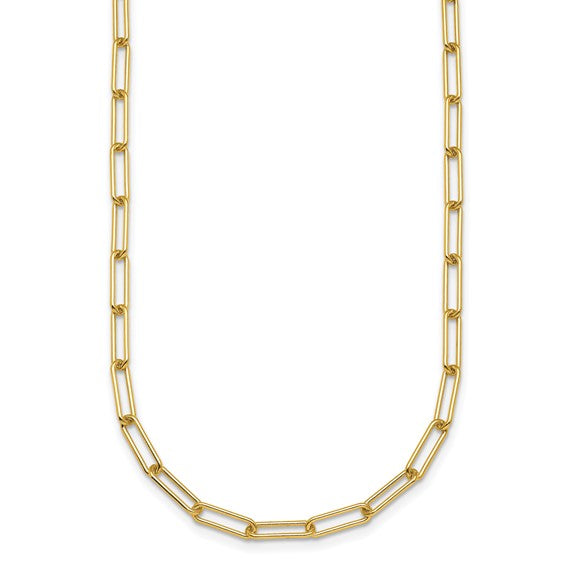 14K Yellow Gold Paperclip Necklace