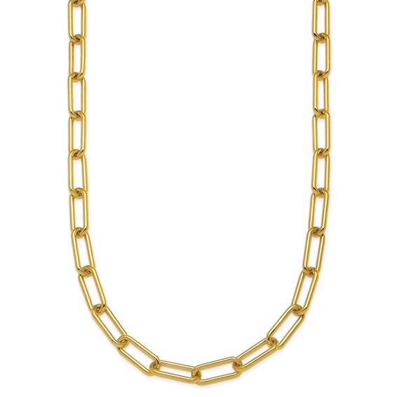 14K Yellow Gold Paperclip Necklace