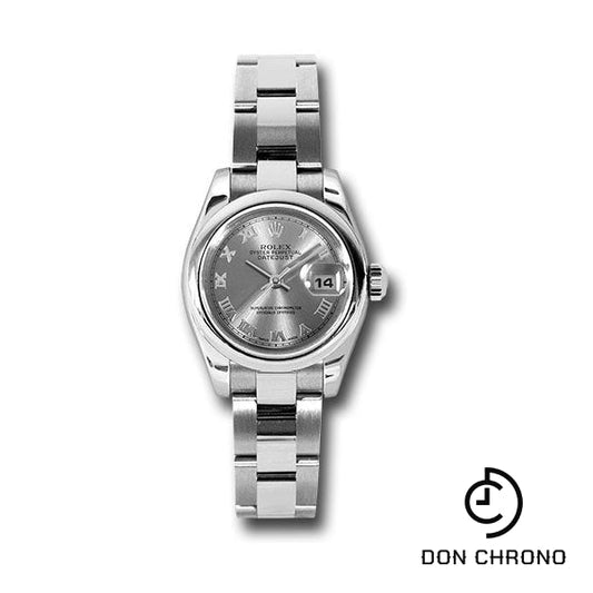 Reloj Rolex Steel Lady-Datejust 26 - Bisel abovedado - Esfera romana de rodio - Brazalete Oyster - 179160 rro