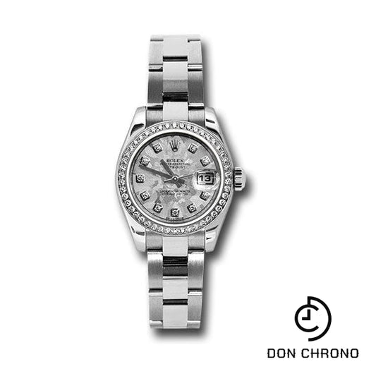 Rolex Steel and White Gold Lady Datejust 26 Watch - 46 Diamond Bezel - White Gold Crystal Diamond Dial - Oyster Bracelet - 179384 gcdo