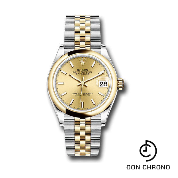Reloj Rolex Datejust 31 de acero y oro amarillo - Bisel abovedado - Esfera con índice de champán - Brazalete Jubilee - 278243 chij