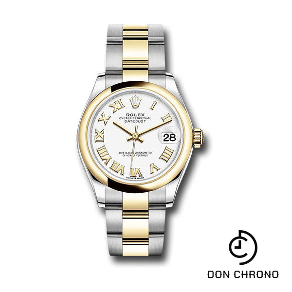 Reloj Rolex Datejust 31 de acero y oro amarillo - Bisel abovedado - Esfera romana blanca - Brazalete Oyster - 278243 wro