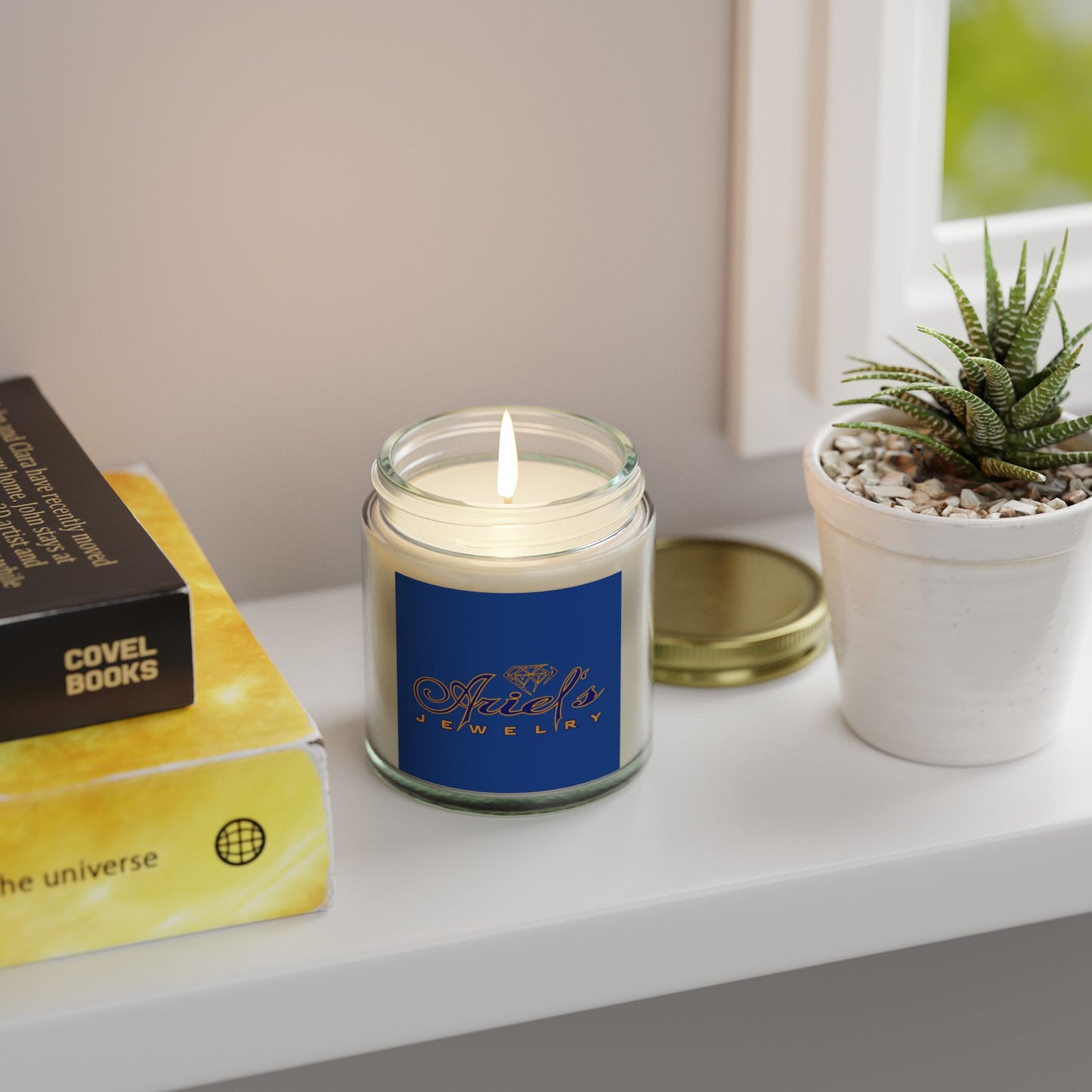 Ariel Jewelry Coconut Apricot Scented Candle, Relaxation Gift, Aromatherapy Candles, Home Decor, Eco-Friendly Candle