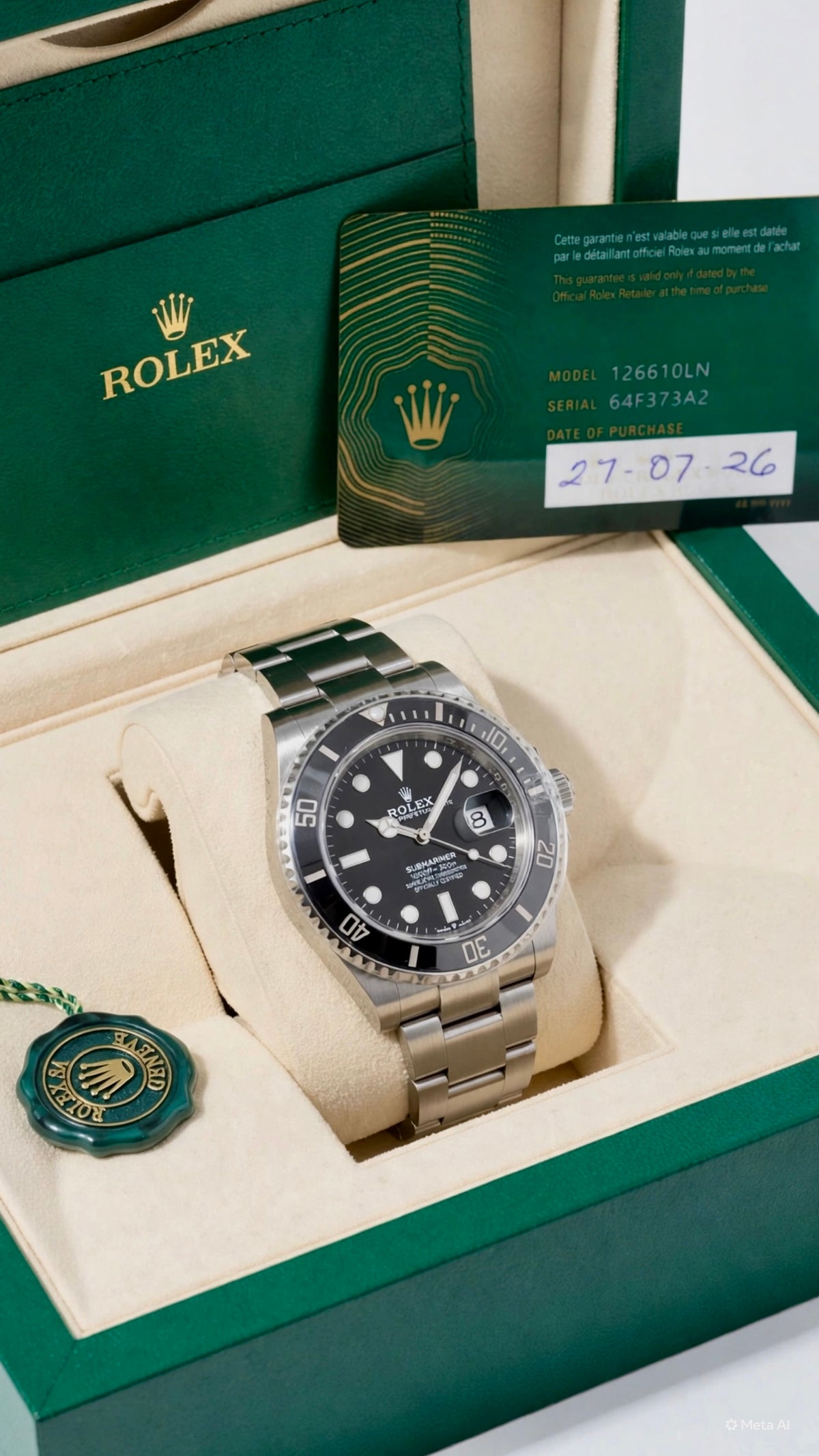 Rolex Submarine Year 2026 , Black Face St Steels model 126610LN , Serial #64F373A