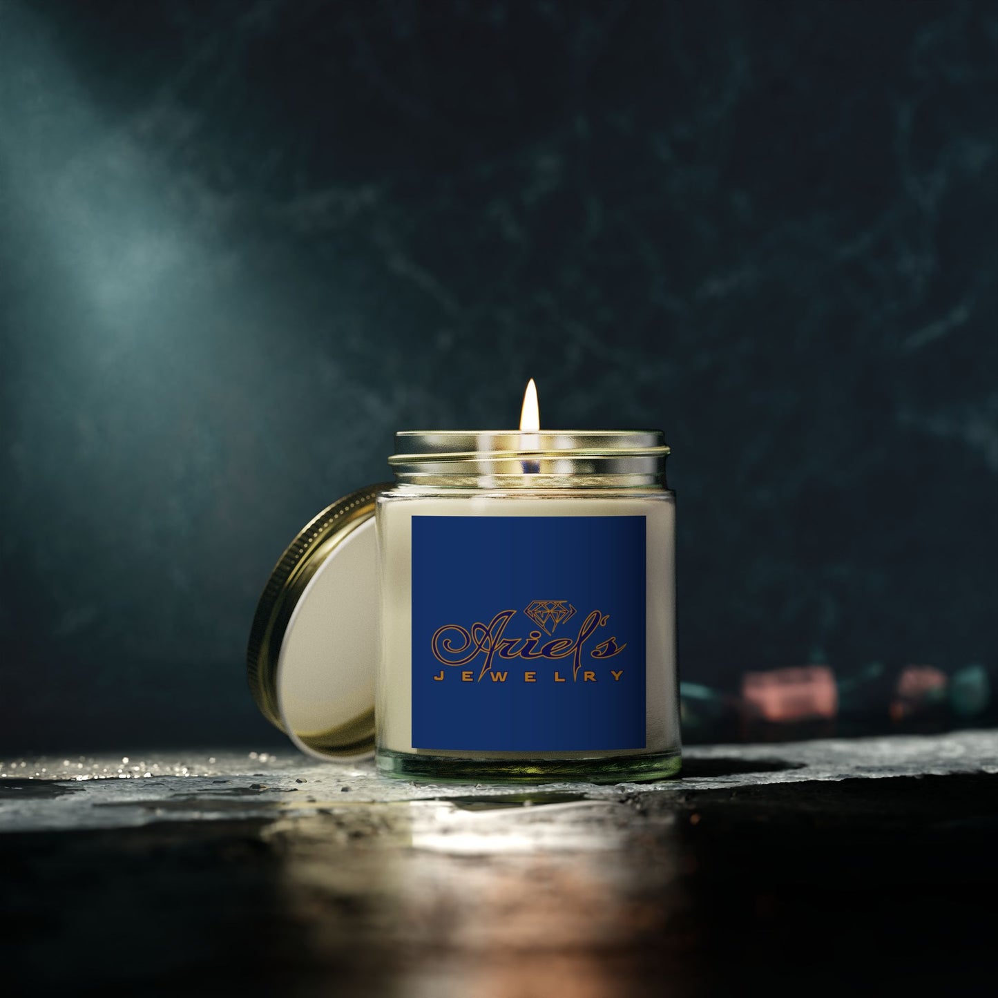 Ariel Jewelry Coconut Apricot Scented Candle, Relaxation Gift, Aromatherapy Candles, Home Decor, Eco-Friendly Candle