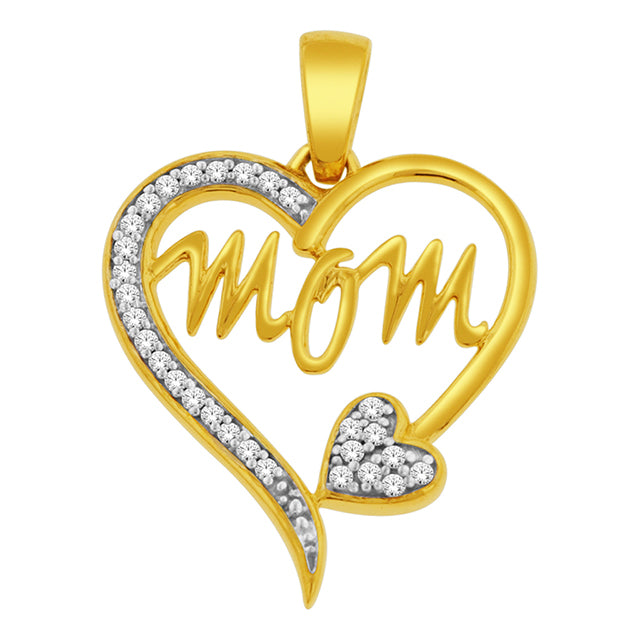 10K 0.08CT D-LADIES CHARMS " MOM"