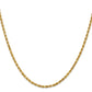 14K Solid Yellow Gold Rope Link Chain