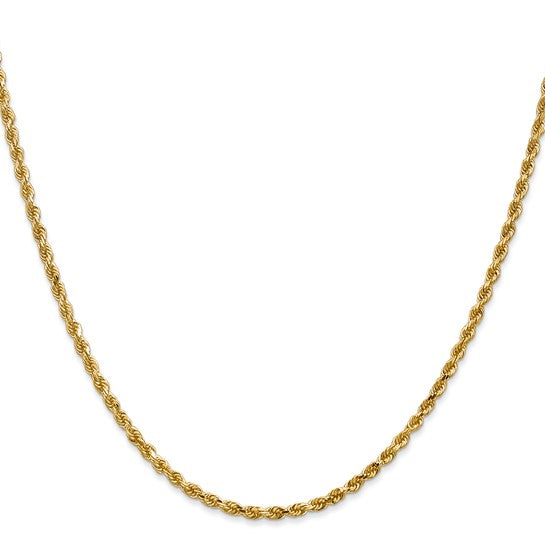 14K Solid Yellow Gold Rope Link Chain