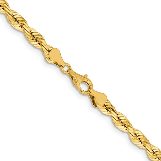 14K Solid Yellow Gold Rope Link Chain