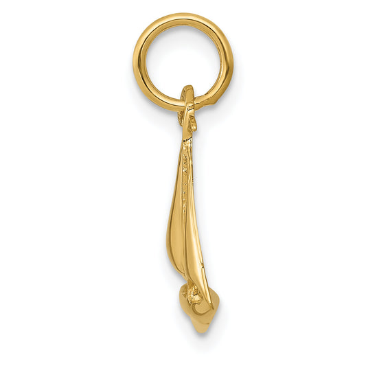 14K  3D Sailboat Charm