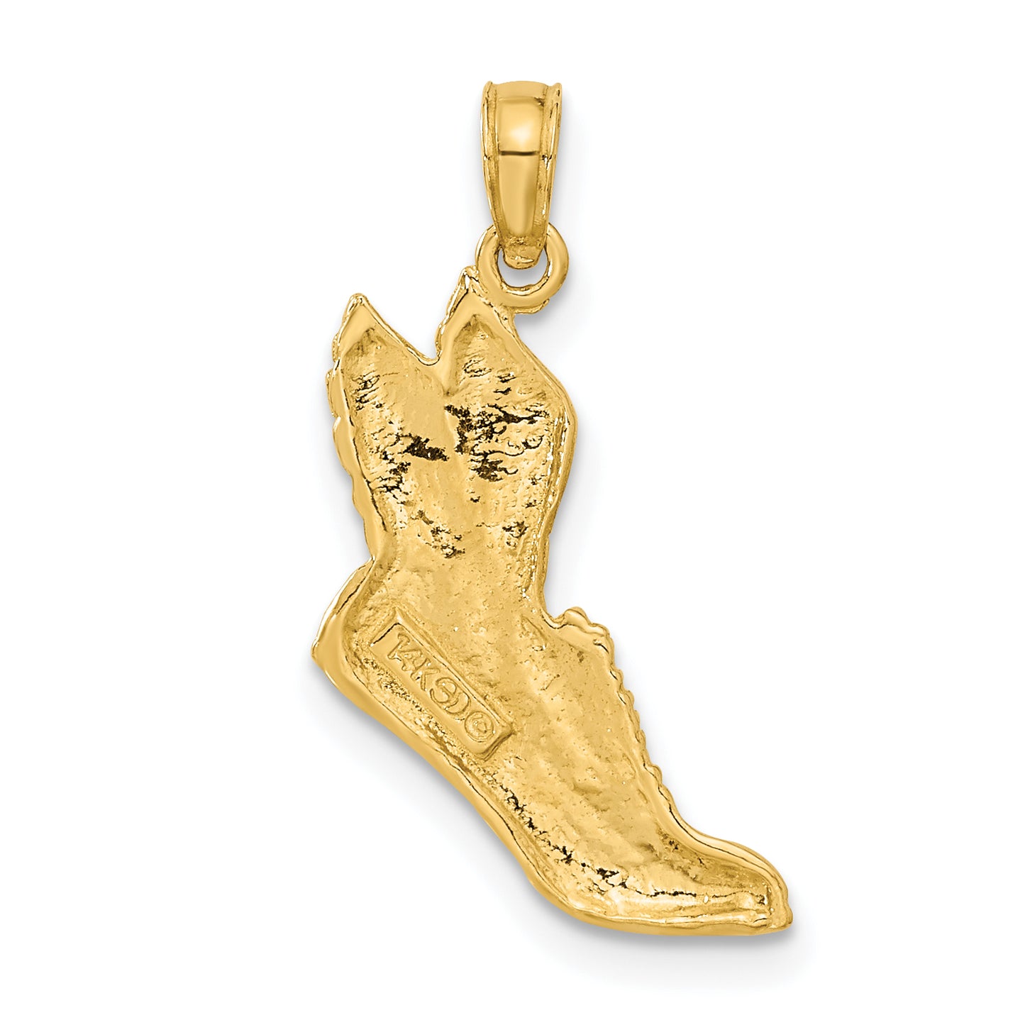 14k Polished Running Shoe Pendant