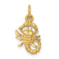 14k Satin Diamond-cut Scorpio Zodiac Charm