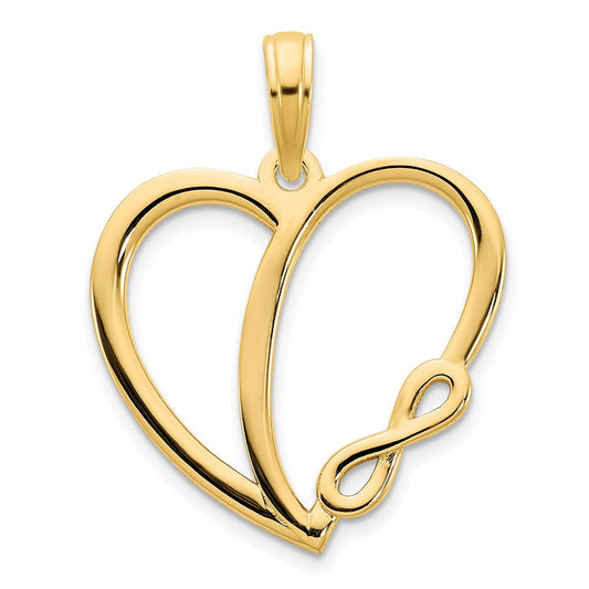 14ky Infinity Heart Charm