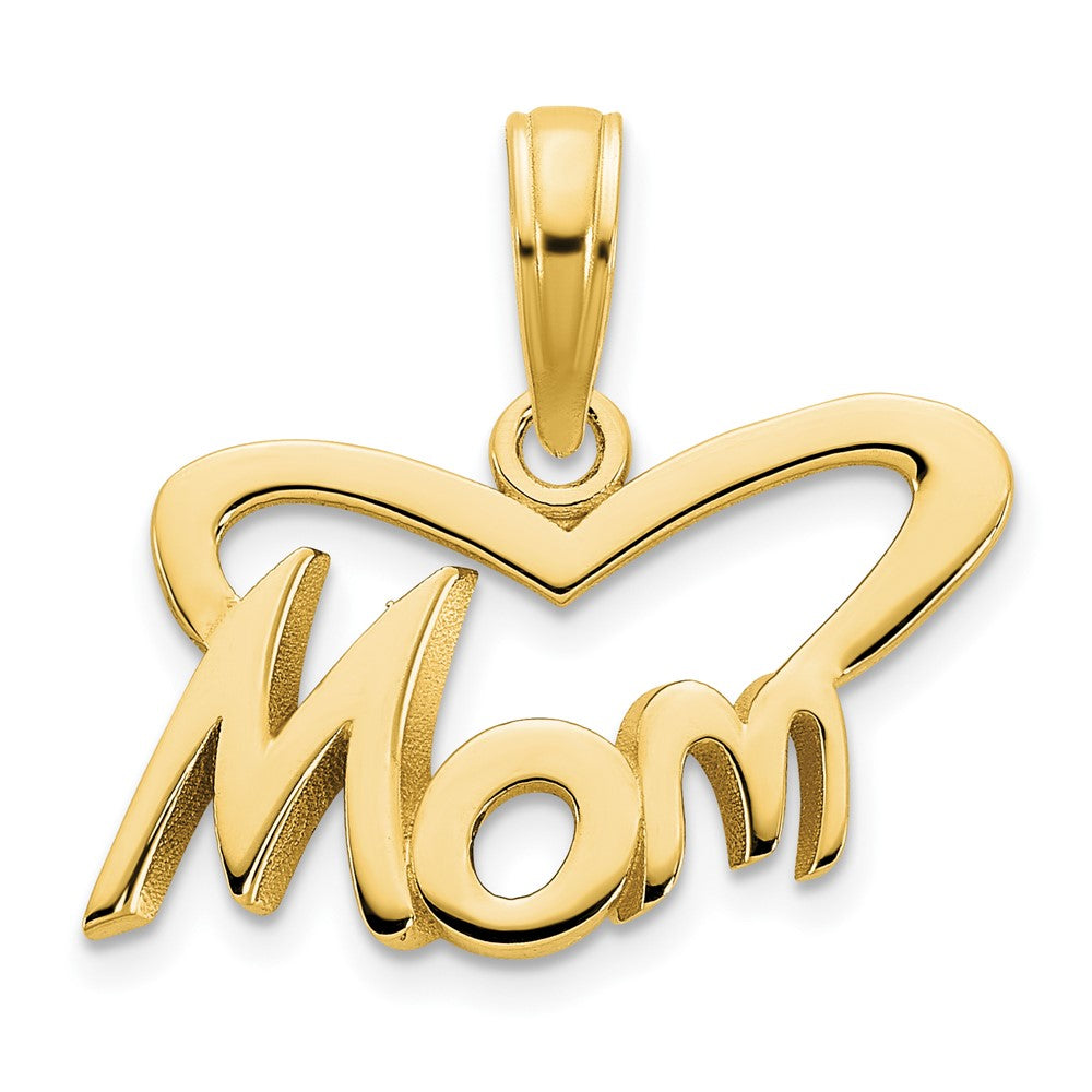 14k MOM Heart Pendant