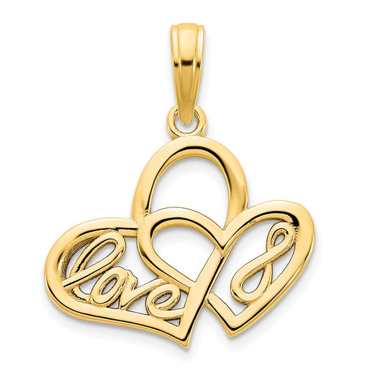 14ky Heart LOVE Infinity Symbol Charm