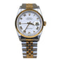 ROLEX DATEJUST TWO TONE WHITE FACE ROMANX - 16233