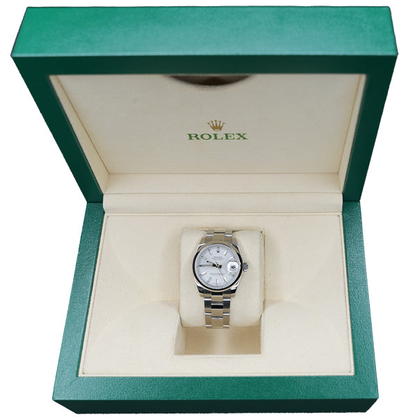 ROLEX DATEJUST SILVER WHITE FACE - 178240