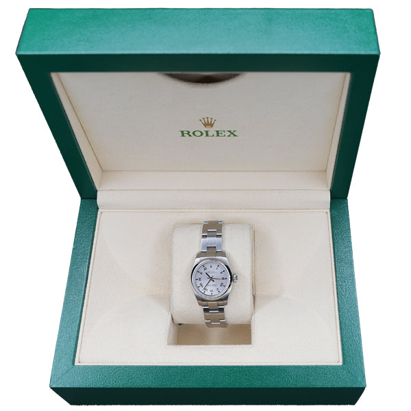 ROLEX OYSTER PERPETUAL SILVER WHITE FACE_ROMANX - 176200