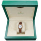 ROLEX GENEVE CELLINI BROWN LEATHER WHITE FACE - 5310_5