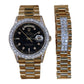 ROLEX DAY-DATE  GOLD BLACK FACE STONES - 18238