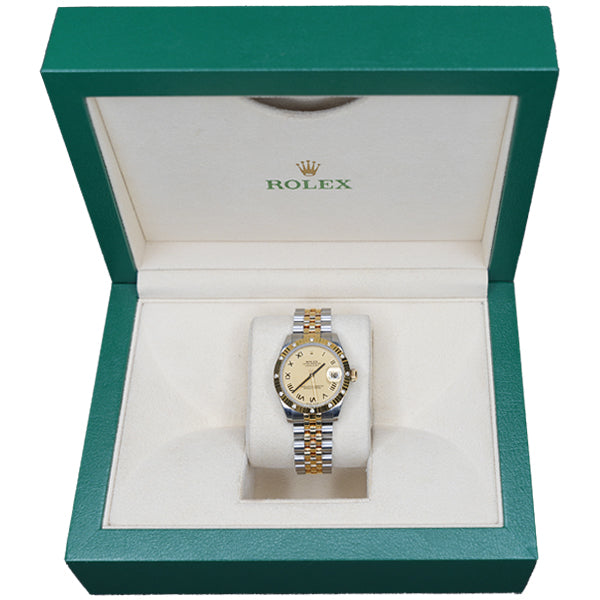 ROLEX DATEJUST TWO TONE GOLD FACE STONE ROMANX - 178313