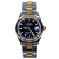 ROLEX DATEJUST TWO TONE BLACK FACE ROMANX - 178243