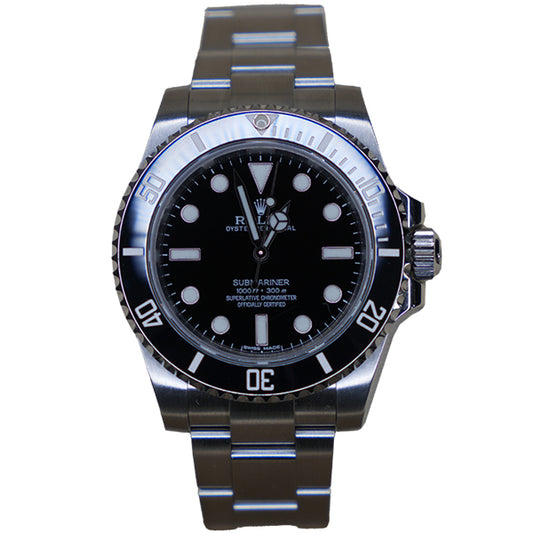 ROLEX SUBMARINER SILVER BLACK FACE - 114060