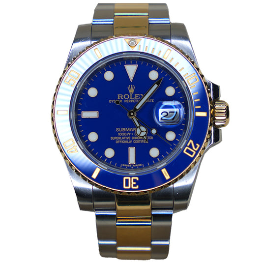 ROLEX  SUBMARINER TWO TONE BLUE FACE - 116613