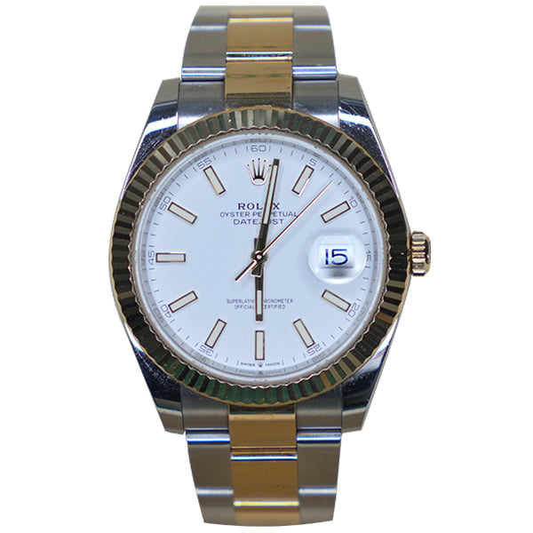 ROLEX DATEJUST TWO TONE WHITE FACE - 126383