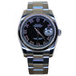 ROLEX DATEJUST SILVER BLACK FACE ROMANX - 116200