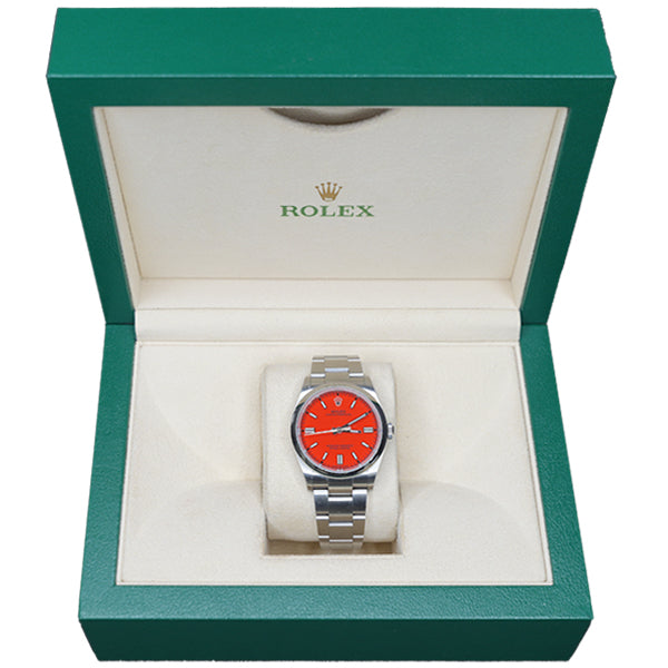 ROLEX OYSTER PERPETUAL SILVER RED FACE - 126000