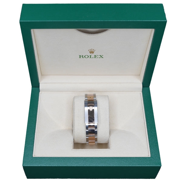 ROLEX DATEJUST TWO TONE GREY FACE GREEN ROMANX - 126201