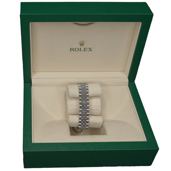 ROLEX DATEJUST SILVER WHITE FACE ROMANX 34MM - 278274