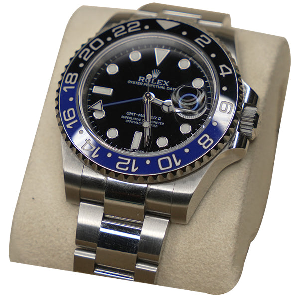 ROLEX GMT MASTER II SILVER BLACK FACE-BLACK;BLUE - 116710BLNR