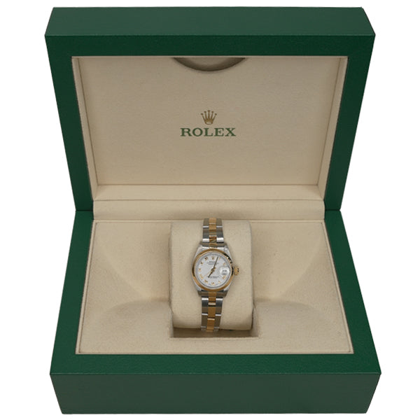 ROLEX DATEJUST TWO TONE WHITE FACE ROMANX - 79163