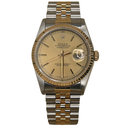 ROLEX DATEJUST TWO TONE GOLD FACE - 16233