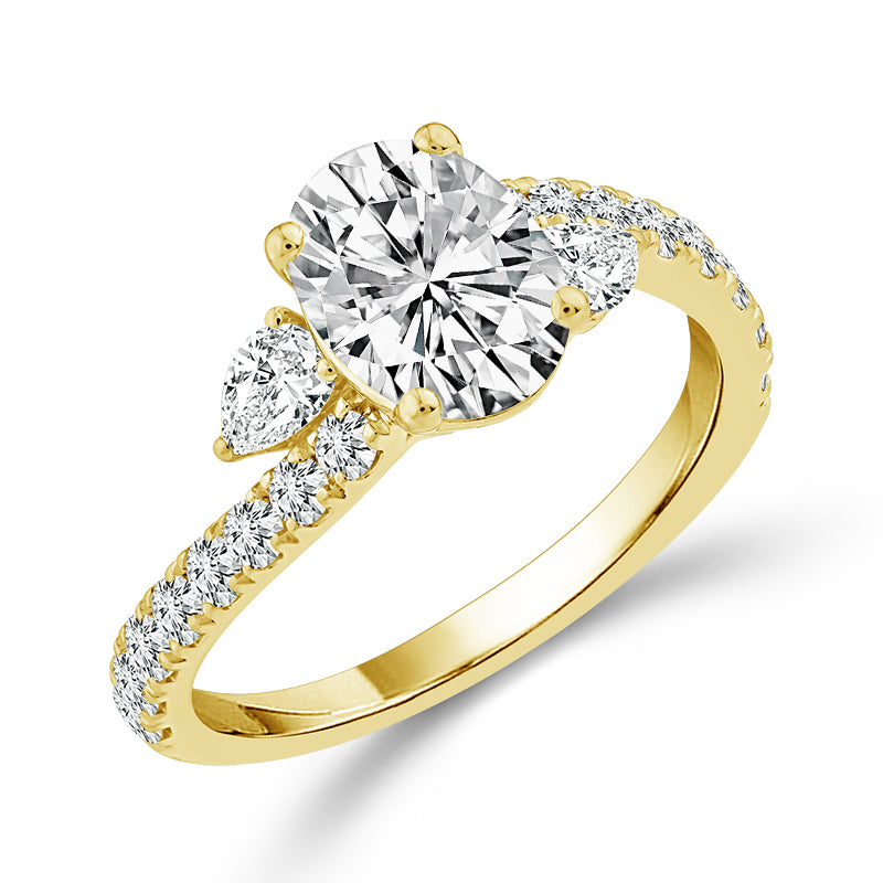 Diamond 3-Stone Ring 2.25 ct tw 14k Yellow Gold