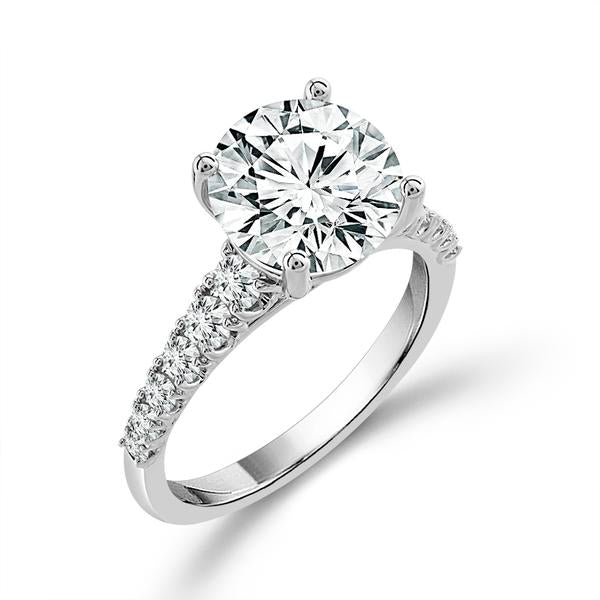 Diamond Bridal Ring 3 ct tw Center RD 14k White Gold