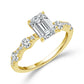 Diamond Bridal Ring 1 1/2 ct tw Center EM 14k Yellow Gold