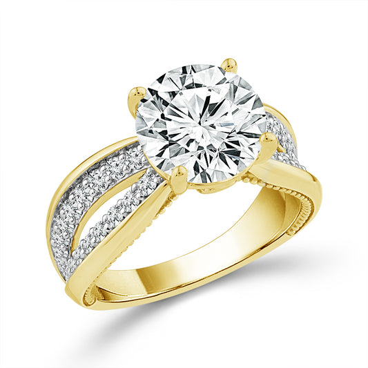 Diamond Engagement Ring 0.63 ct tw Center Round 14k Yellow Gold