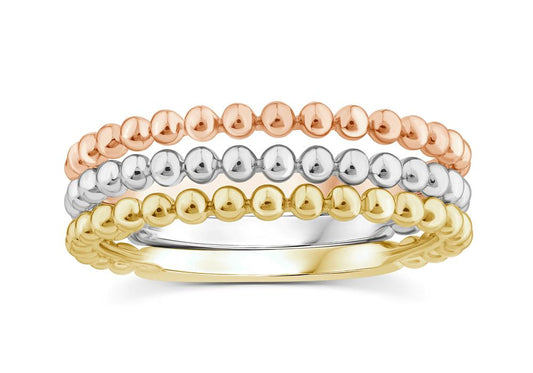 Tracer Band 14k White Gold 14k Yellow Gold+14k Rose Gold