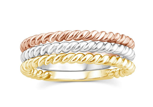 Tracer Band 14k White Gold+14k Yellow Gold+14k Rose Gold