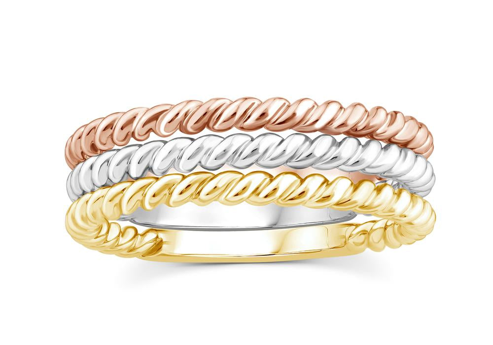 Tracer Band 14k White Gold 14k Yellow Gold+14k Rose Gold